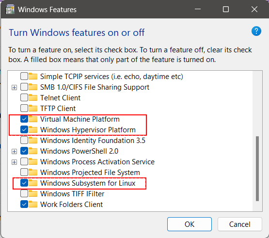 enable wsl2 dependent features on