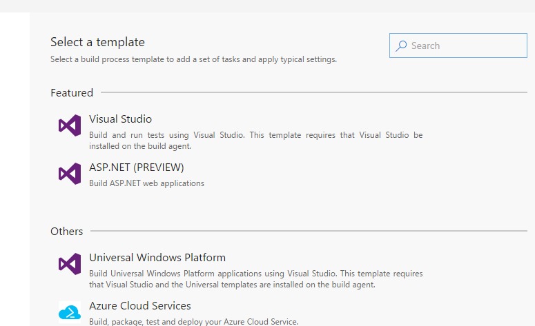 Visual studio build template